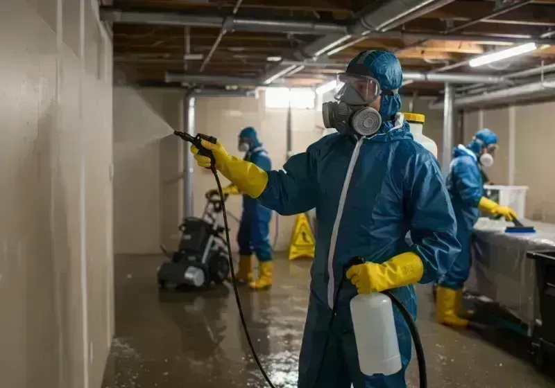 Basement Sanitization and Antimicrobial Treatment process in Larkfield-Wikiup, CA